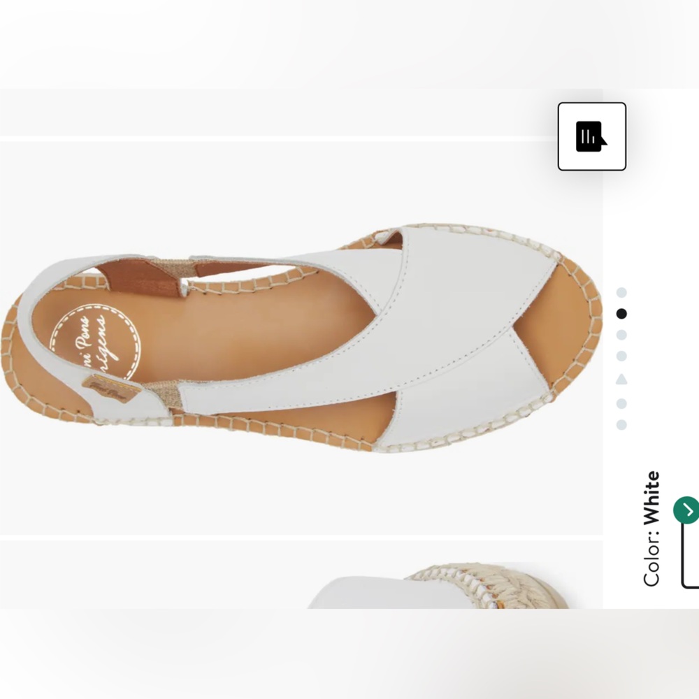 Toni Pons White Women's Espadrille Sandals - Classic Slip-On size 36 vgc